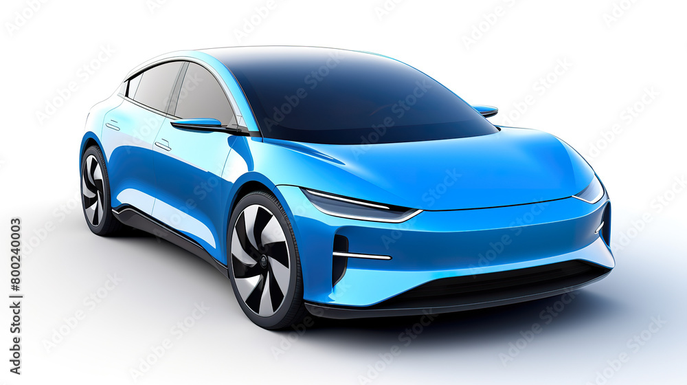 Isolated electric vehicle on a white background