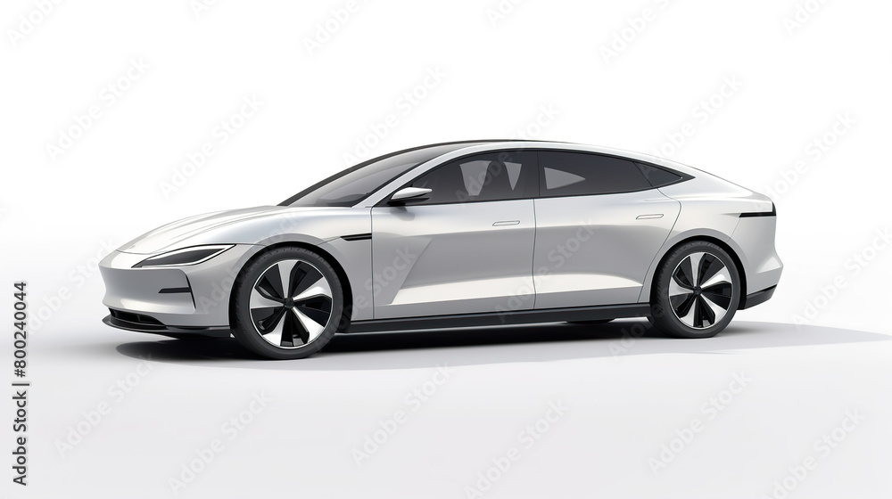 Isolated electric vehicle on a white background