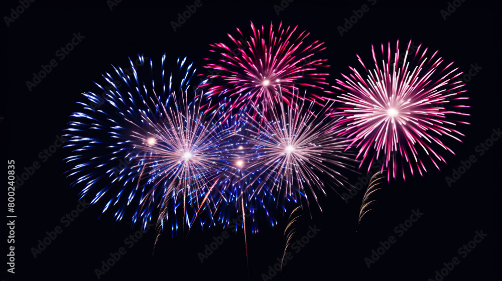 Isolated on a background of pure black, fireworks Isolated on a background of pure black, fireworks