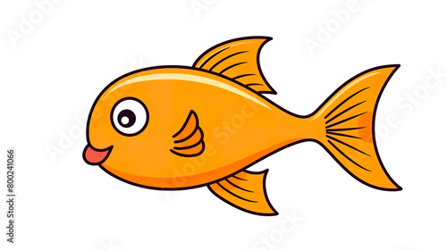 Fish isolated on a white background in a simple doodling style