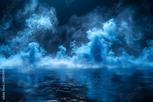 Surreal Blue Smoke Mystique Water Reflection Scene