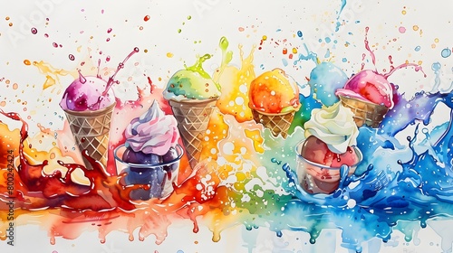 Vibrant Watercolor Explosio...