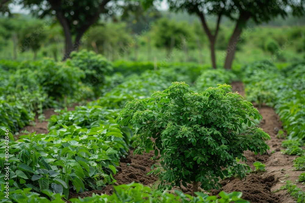 Inter cropped Drumstick tree and Groundnut are used in organic farming for crop rotation and green manure Inter cropped Drumstick tree and Groundnut are used in organic farming for crop rotation and green manure