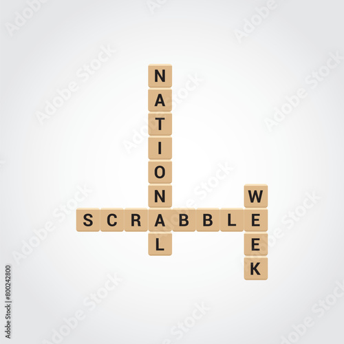 National Scrabble Week vector illustration. National Scrabble Week themes design concept with flat style vector illustration. Suitable for greeting card, poster and banner.