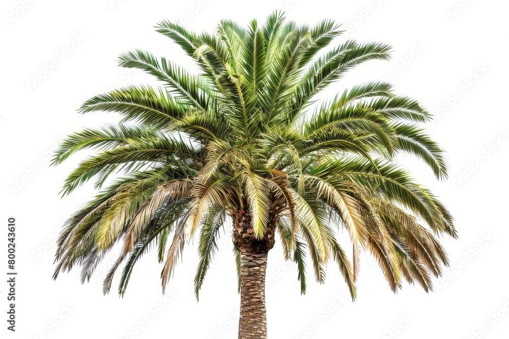 Isolated palm tree for park decoration on white background African palm oil Isolated palm tree for park decoration on white background African palm oil