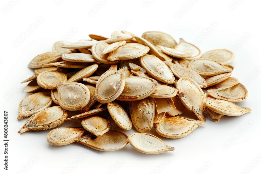 Isolated pumpkin seeds on white background Isolated pumpkin seeds on white background