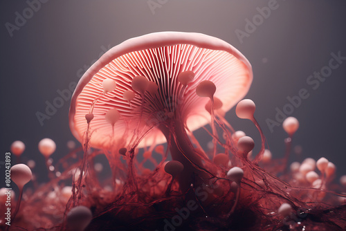 Close up of mushroom on black background