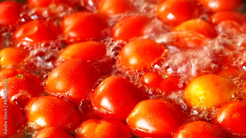 Boiling tomatoes in pot, in door Chiangmai Thailand. Boiling tomatoes in pot, in door Chiangmai Thailand.
