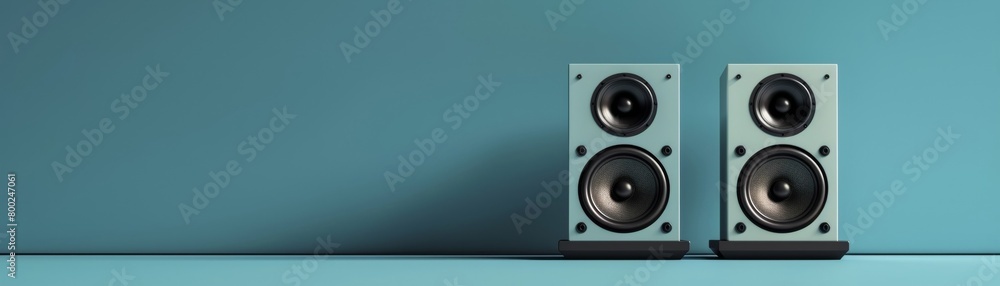 Two speakers positioned next to each other with an empty area reserved for adding text. Two speakers positioned next to each other with an empty area reserved for adding text.