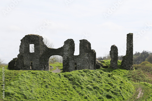 A view of the ruined castle at Newcastle Emlyn, Carmarthenshire, Wales, UK. photo