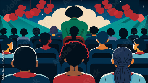 As the documentary draws to a close the audience sits in reflective silence contemplating the weight and importance of Juneteenth.. Vector illustration