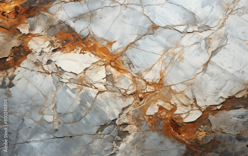 Close up of brown and white marble surface. Generative AI © MikeLegend