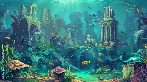 Colorful Underwater Imagining of Mythical Atlantis