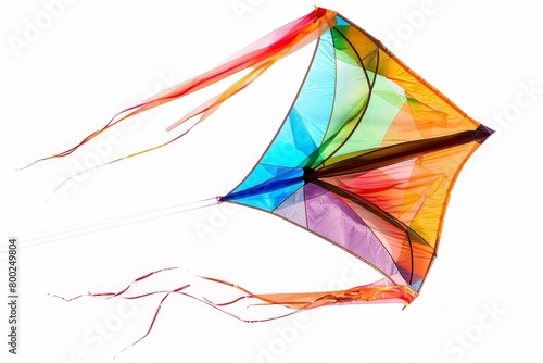 Lonely kite against white background photo