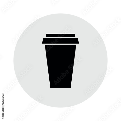 Coffee glass icon. Fast food or cafe symbol. Hot drink designation for the menu.