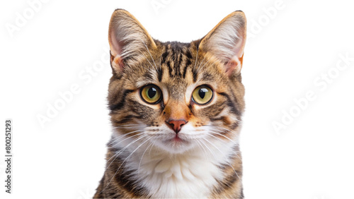 A cat with green eyes isolated on Transparent background. © Sawaira