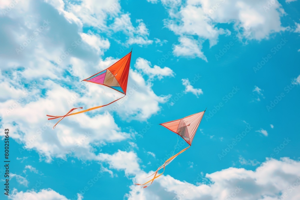 Kites soaring in the overcast sky Kites soaring in the overcast sky