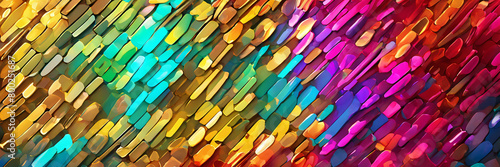 Abstract background of geometric shapes and pattern in full color rainbow colors