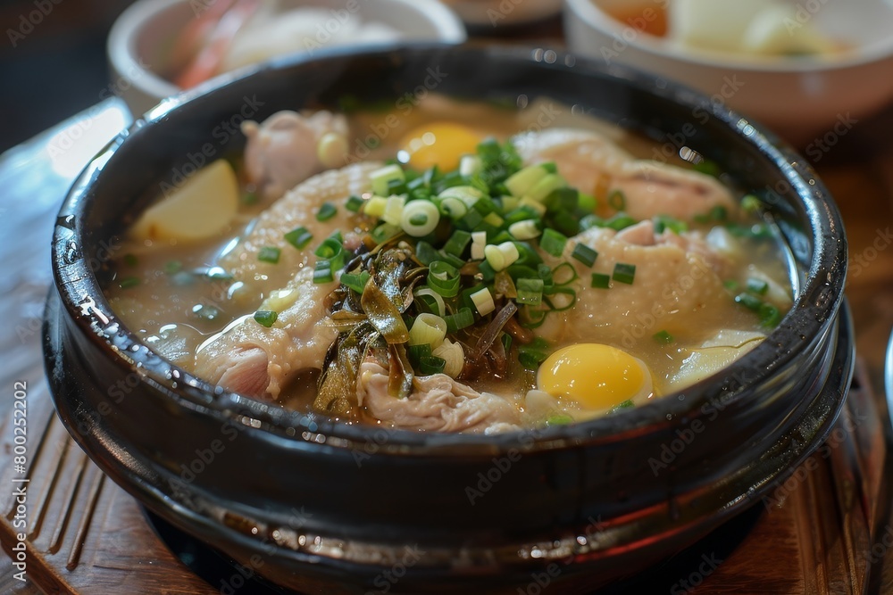 Korean chicken soup with ginseng