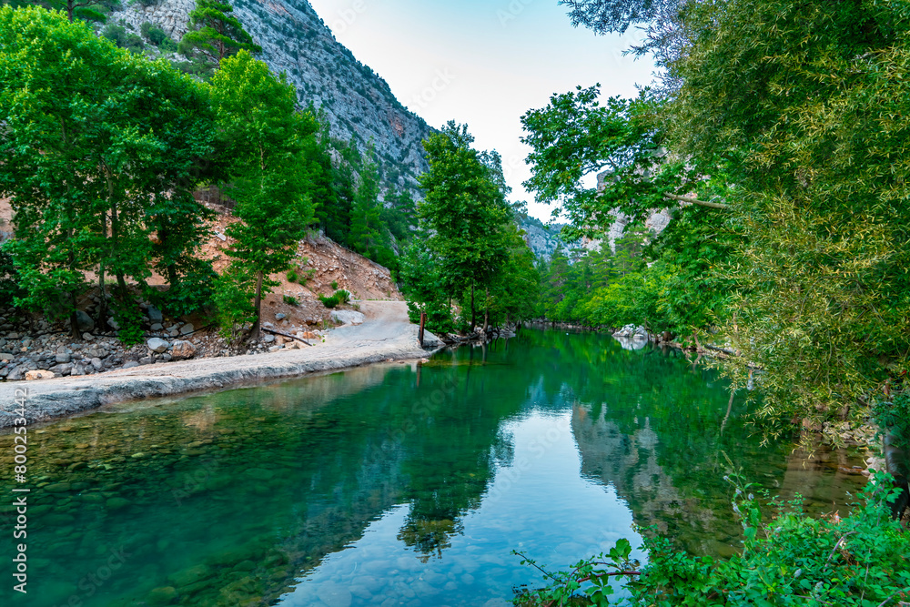 Magnificent view of Uzumdere Canyon. The water of the stream, which is a wonder of nature, is clean and icy. Magnificent view of Uzumdere Canyon. The water of the stream, which is a wonder of nature, is clean and icy.