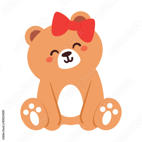 hand drawing cartoon bear. cute animal sticker for kids  cute animal doodle