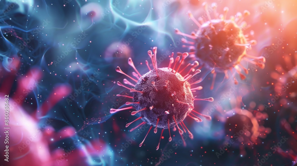 A detailed background featuring a virus particle with its complex structure, like a bacteriophage. A detailed background featuring a virus particle with its complex structure, like a bacteriophage.