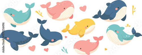 whale clipart vector for graphic resources  