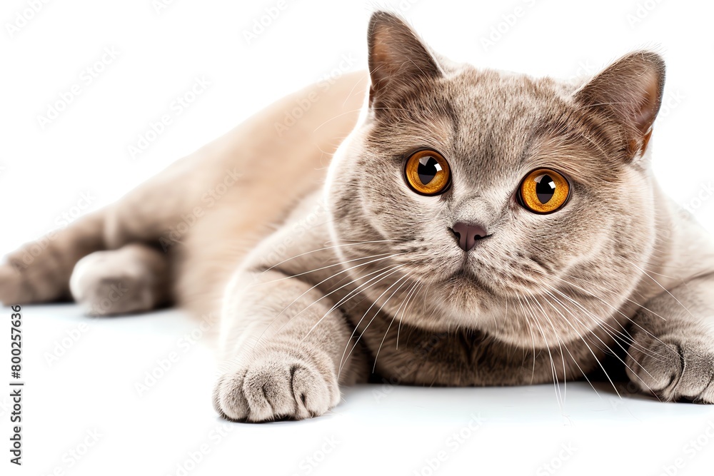 Russian Blue cat, silvery Russian Blue clipart, isolated on white background