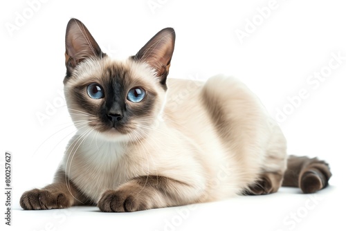 Siamese cat, blueeyed Siamese clipart, isolated on white background photo