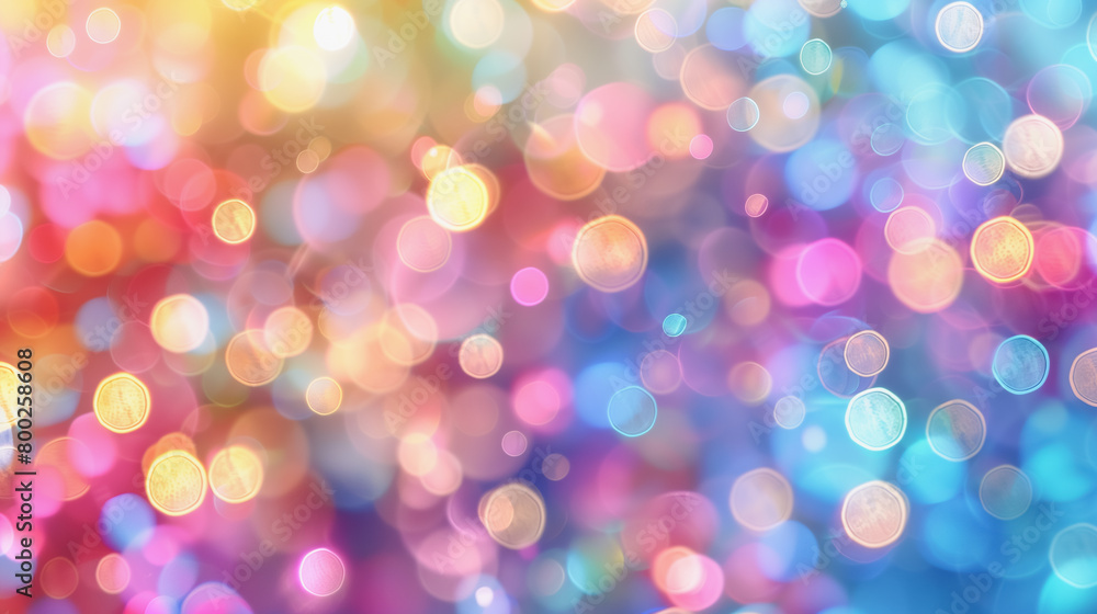 Abstract background with colorful blurred lights and neon colors.