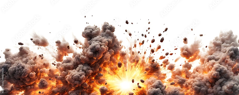 Explosion border isolated on white background - Generative AI Explosion border isolated on white background - Generative AI