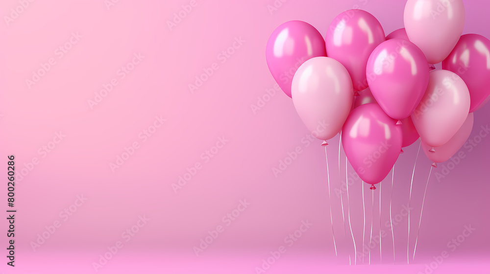 Colorful balloons on pink background Colorful balloons on pink background