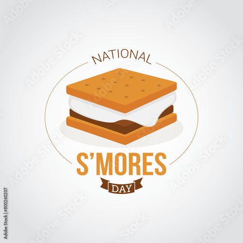 National S'mores day vector illustration. National S'mores day themes design concept with flat style vector illustration. Suitable for greeting card, poster and banner.