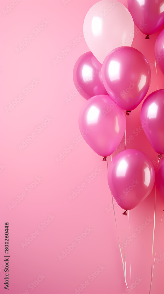 Colorful balloons on pink background Colorful balloons on pink background