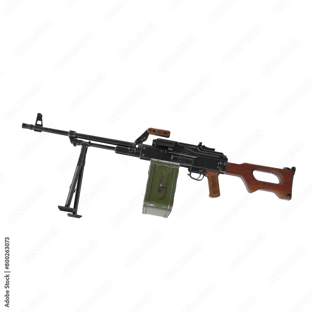 3D realistic Machine gun isolated. KM-7.62, M249 3D realistic Machine gun isolated. KM-7.62, M249