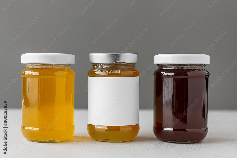 Honey jar mockup with blank label Honey jar mockup with blank label