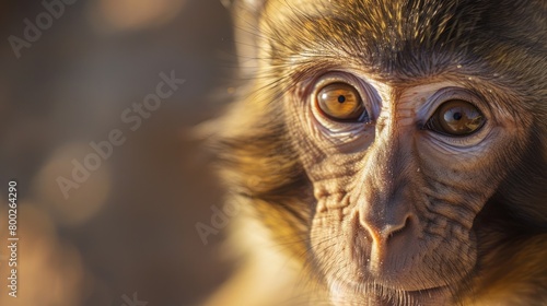 Macro shot of a monkey