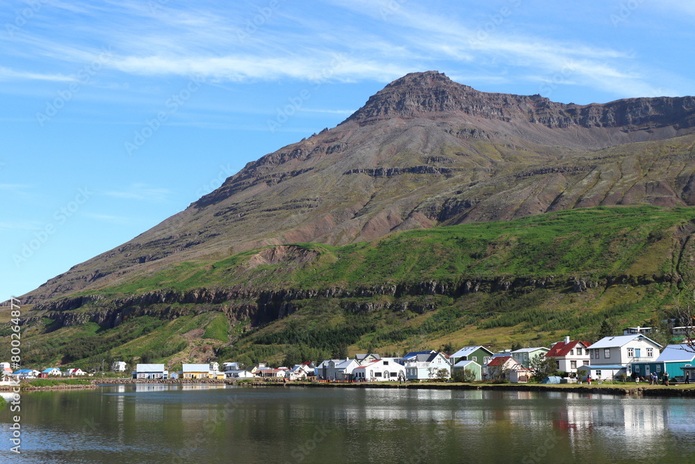 The small town of Seydisfjordur, in eastern Iceland