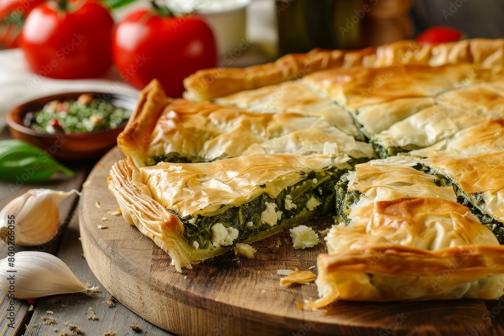 Greek spinach and feta pie with homemade phyllo Greek spinach and feta pie with homemade phyllo
