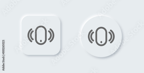 Remote line icon in neomorphic design style. Keyless control signs vector illustration