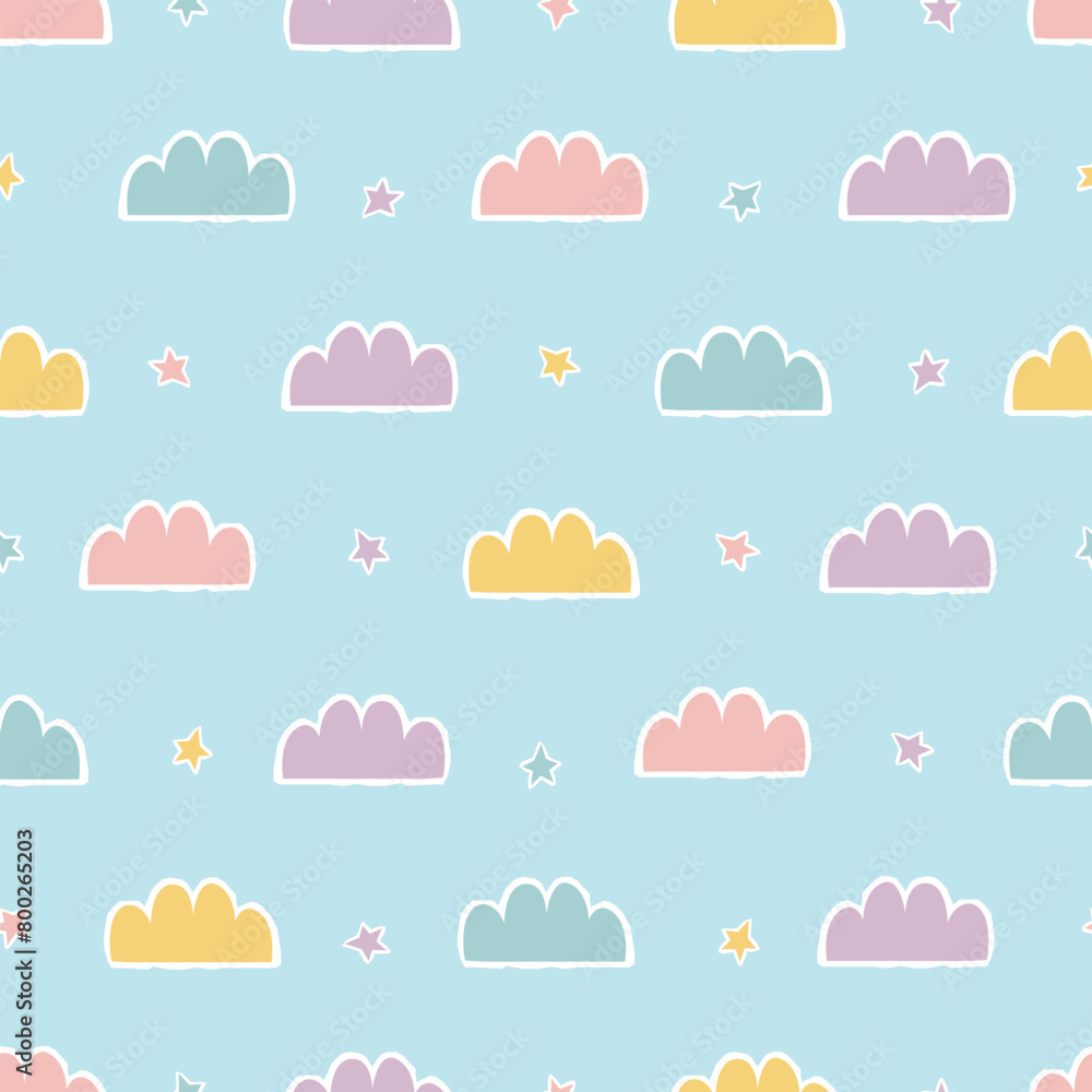 Dreamy Night Sky Seamless Pattern for Baby Clothes, Bedding and More Dreamy Night Sky Seamless Pattern for Baby Clothes, Bedding and More