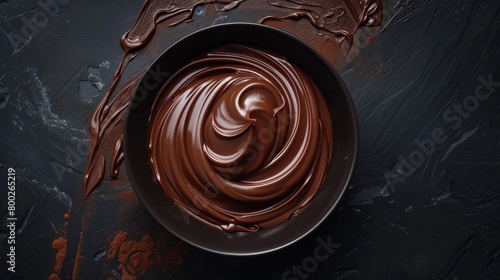 Bowl of hazelnut cream, chocolate paste generative ai © Francheska