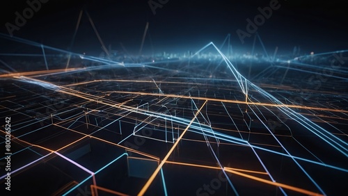 Abstract background on the Finance theme - Grid of intersecting lines symbolizing stability and analytics photo