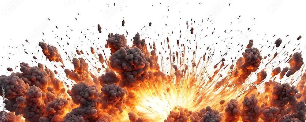 Explosion border isolated on white background - Generative AI Explosion border isolated on white background - Generative AI