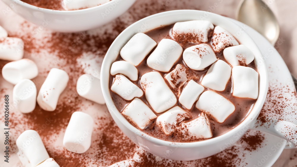 Indulgent Hot Chocolate with Marshmallows. Generative Ai Indulgent Hot Chocolate with Marshmallows. Generative Ai