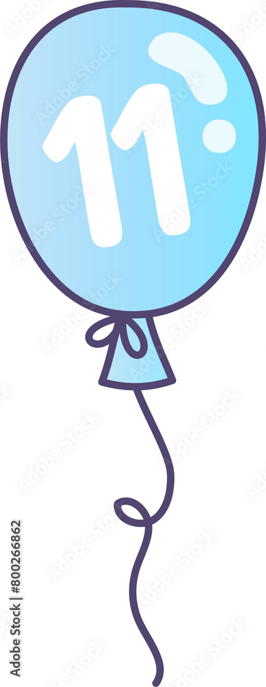 birthday balloon with date 11, blue balloons with transparent background birthday balloon with date 11, blue balloons with transparent background
