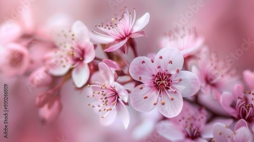 Macro shot of cherry blossoms