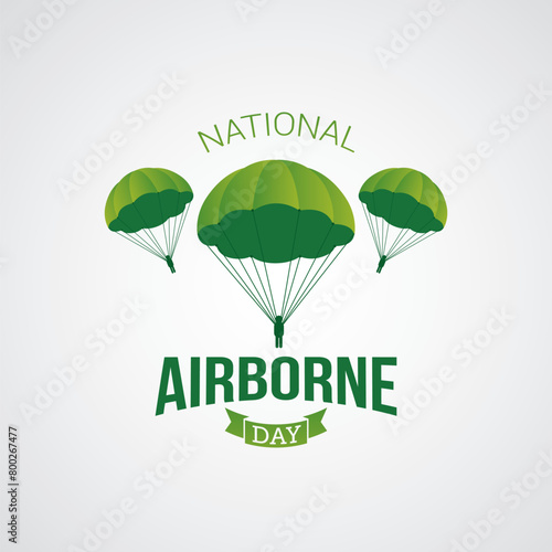 National airborne day vector illustration. National airborne day themes design concept with flat style vector illustration. Suitable for greeting card, poster and banner.