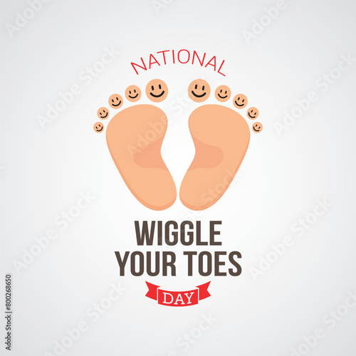 National wiggle your toes day vector illustration. National wiggle your toes day themes design concept with flat style vector illustration. Suitable for greeting card, poster and banner.