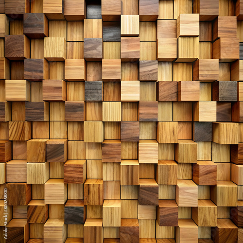 background made from wooden blocks modern texture